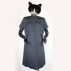 Mod 1960's Vintage Black Scooter Dress Larger Size